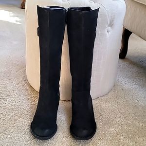 Born black suede tall boots